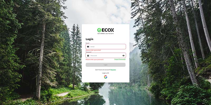 how to register your ECOX account step 2